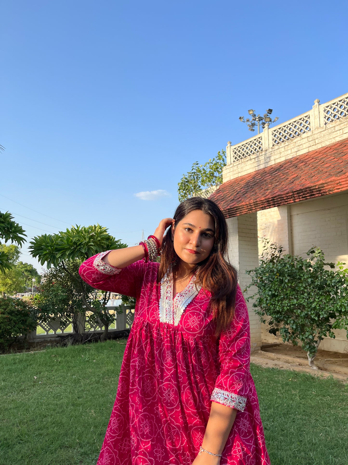 "Silver Whispers" Pink Kurti