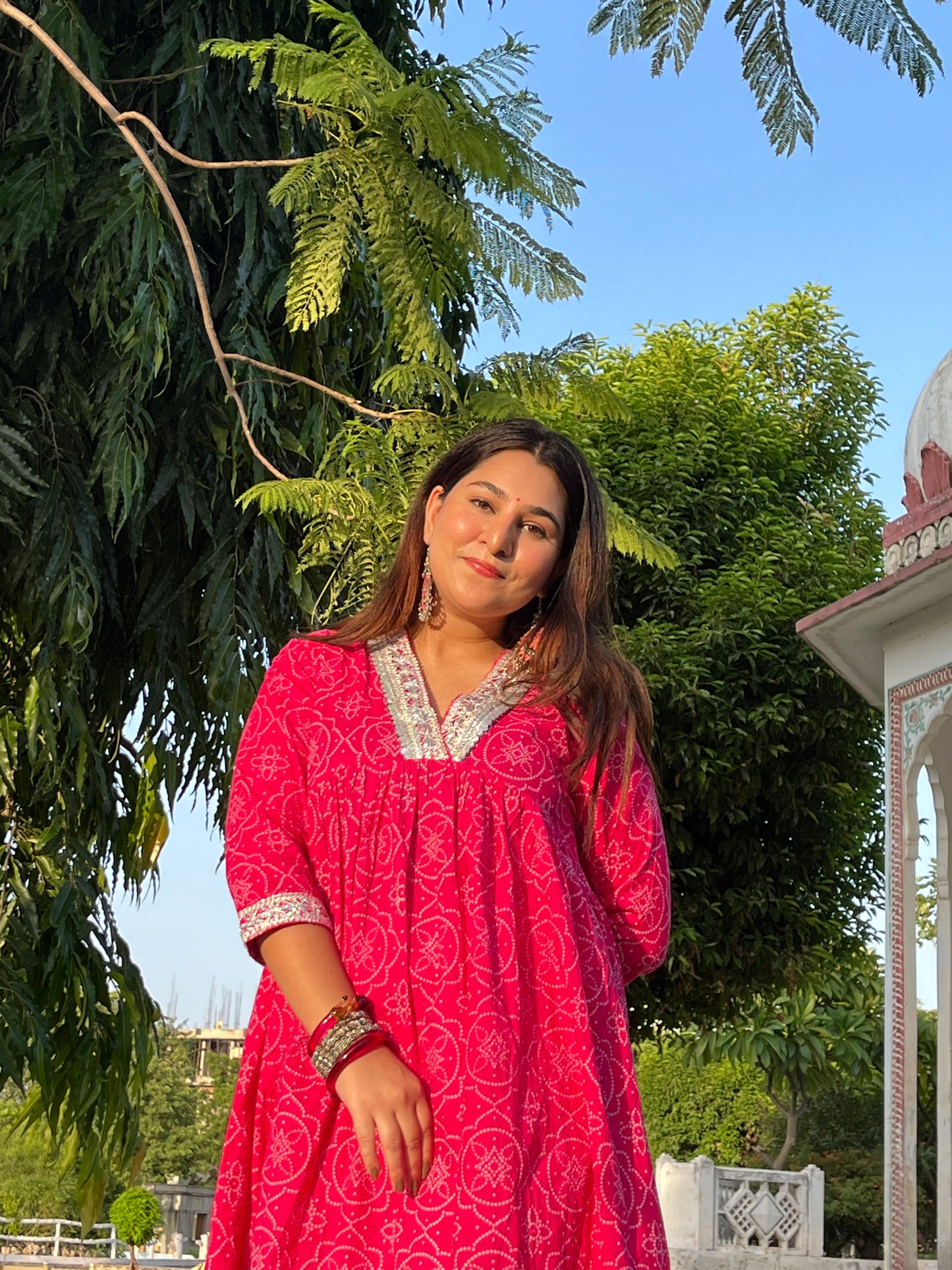 "Silver Whispers" Pink Kurti