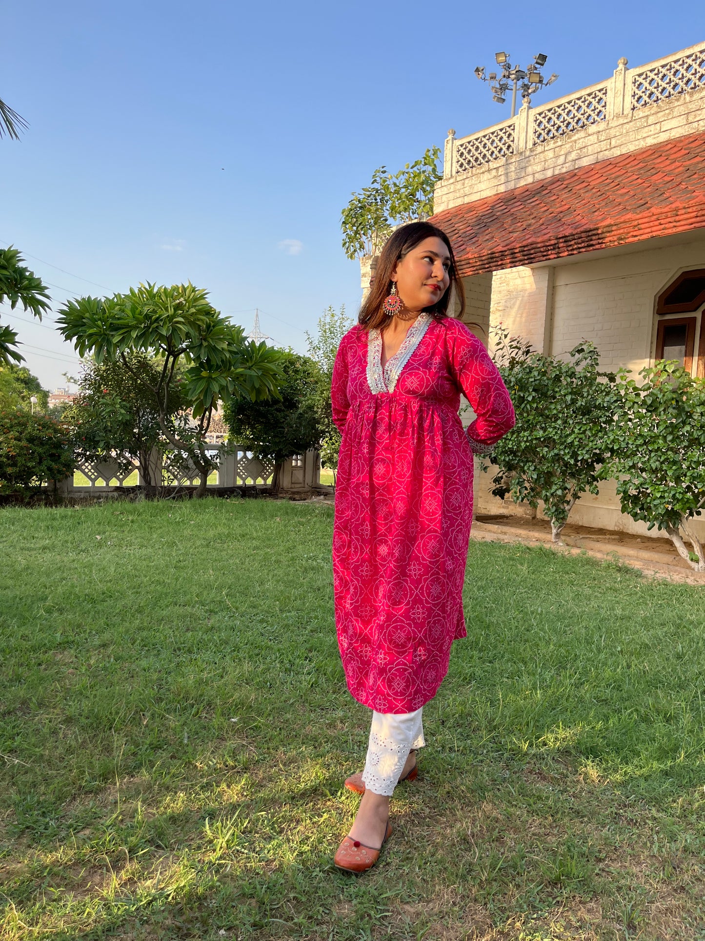 "Silver Whispers" Pink Kurti