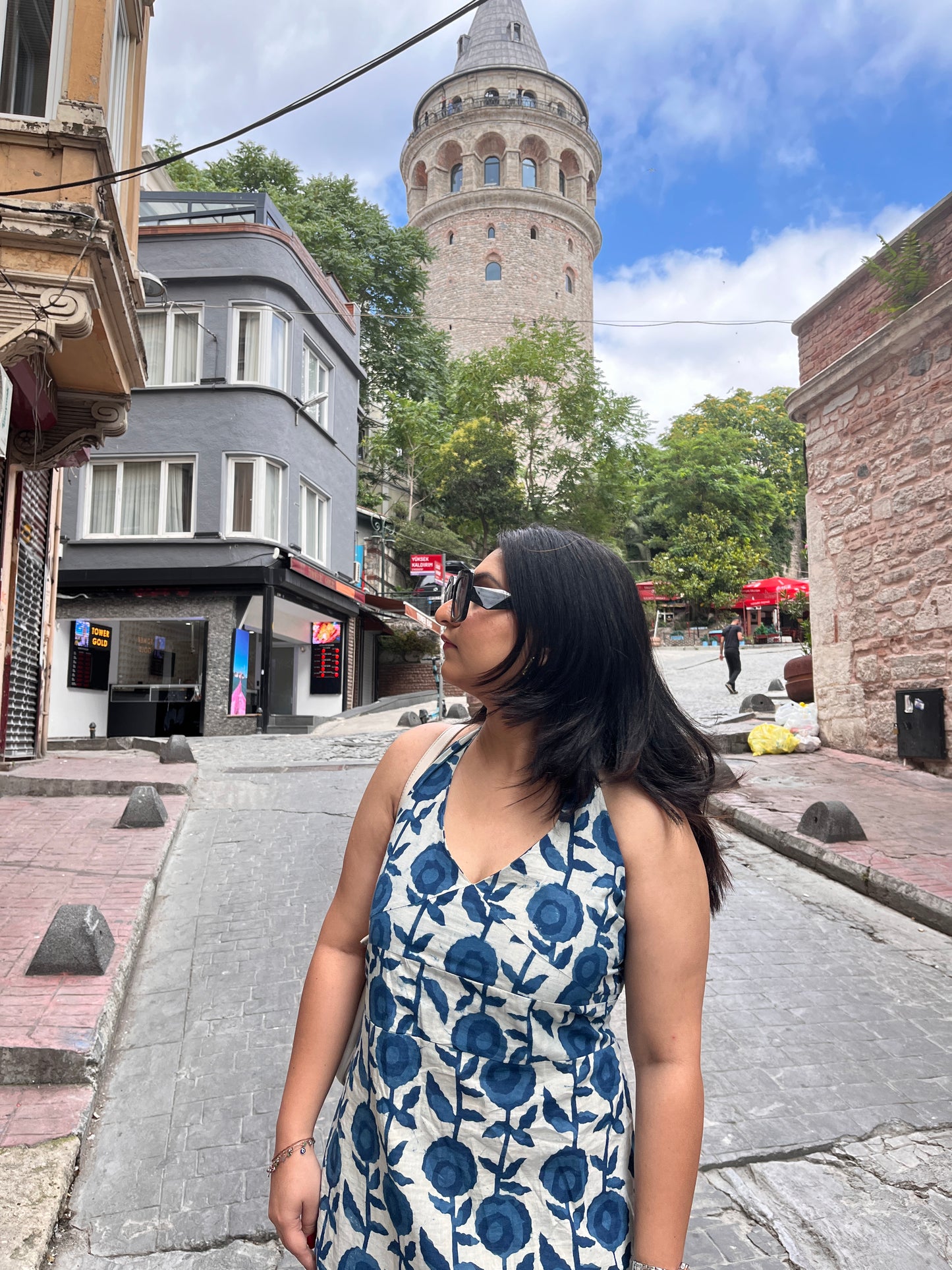 Cupid Blue Halter Travel Dress