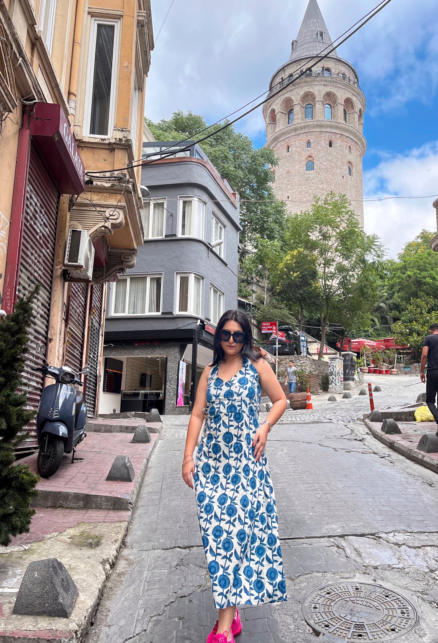 Cupid Blue Halter Travel Dress