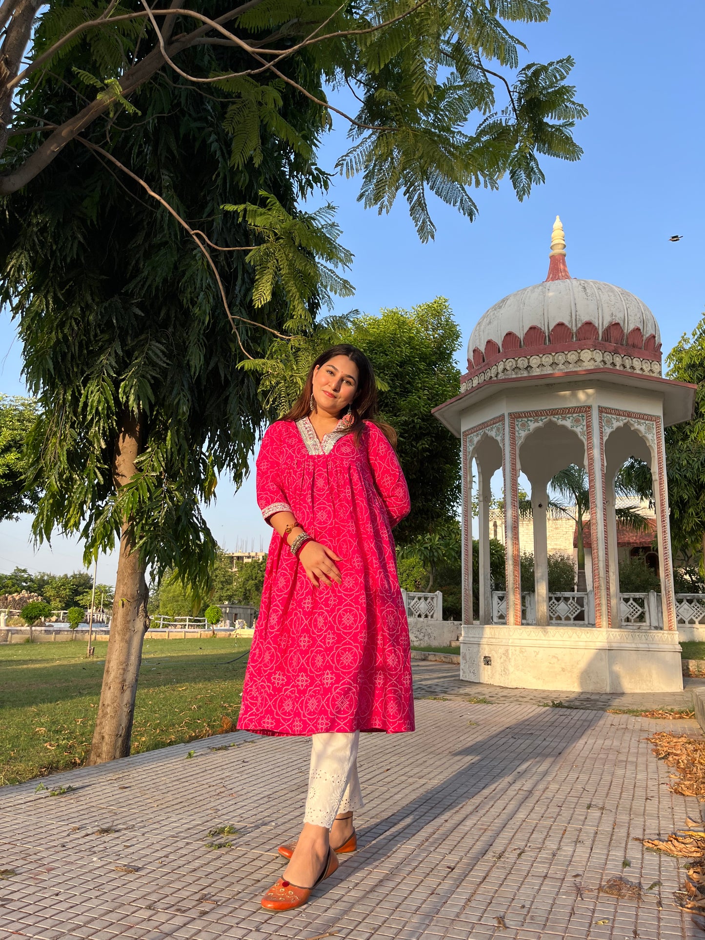 "Silver Whispers" Pink Kurti
