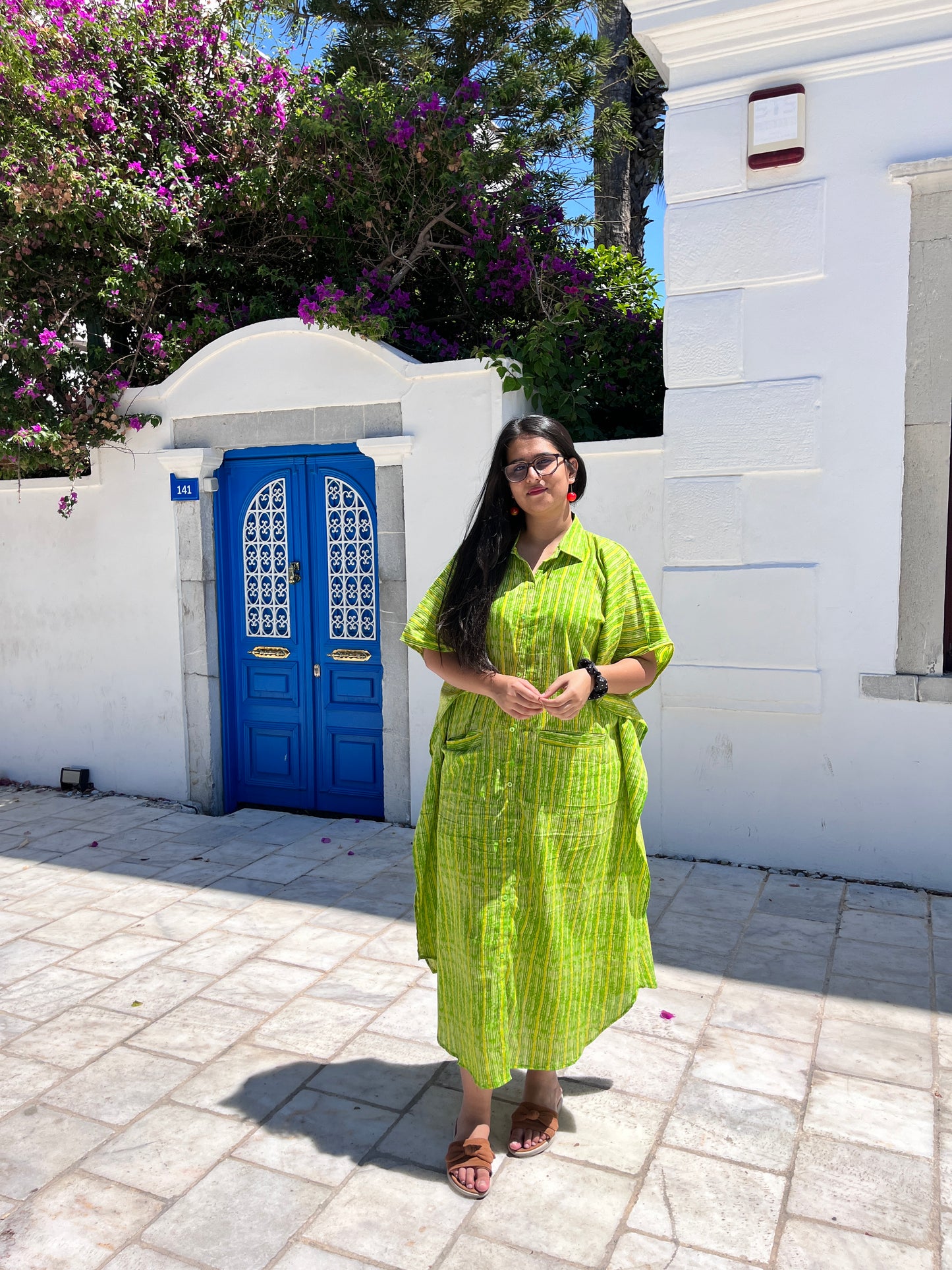 Rio Beach Kaftan Dress in Green