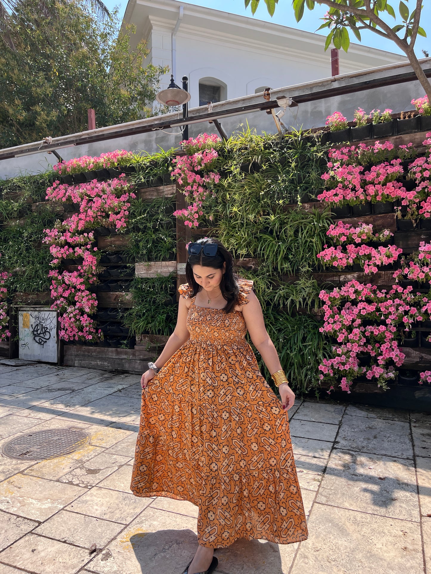 Cairo Layered Maxi Dress with Ruffle Sleeves