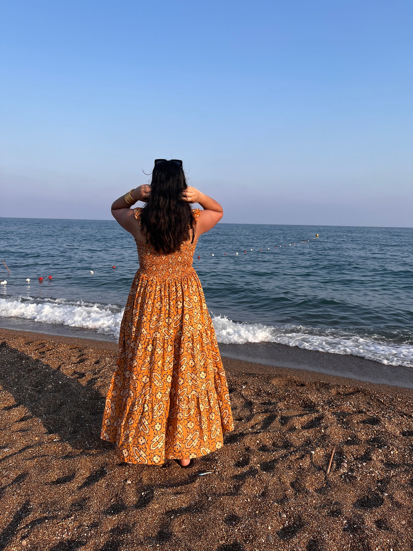 Cairo Layered Maxi Dress with Ruffle Sleeves