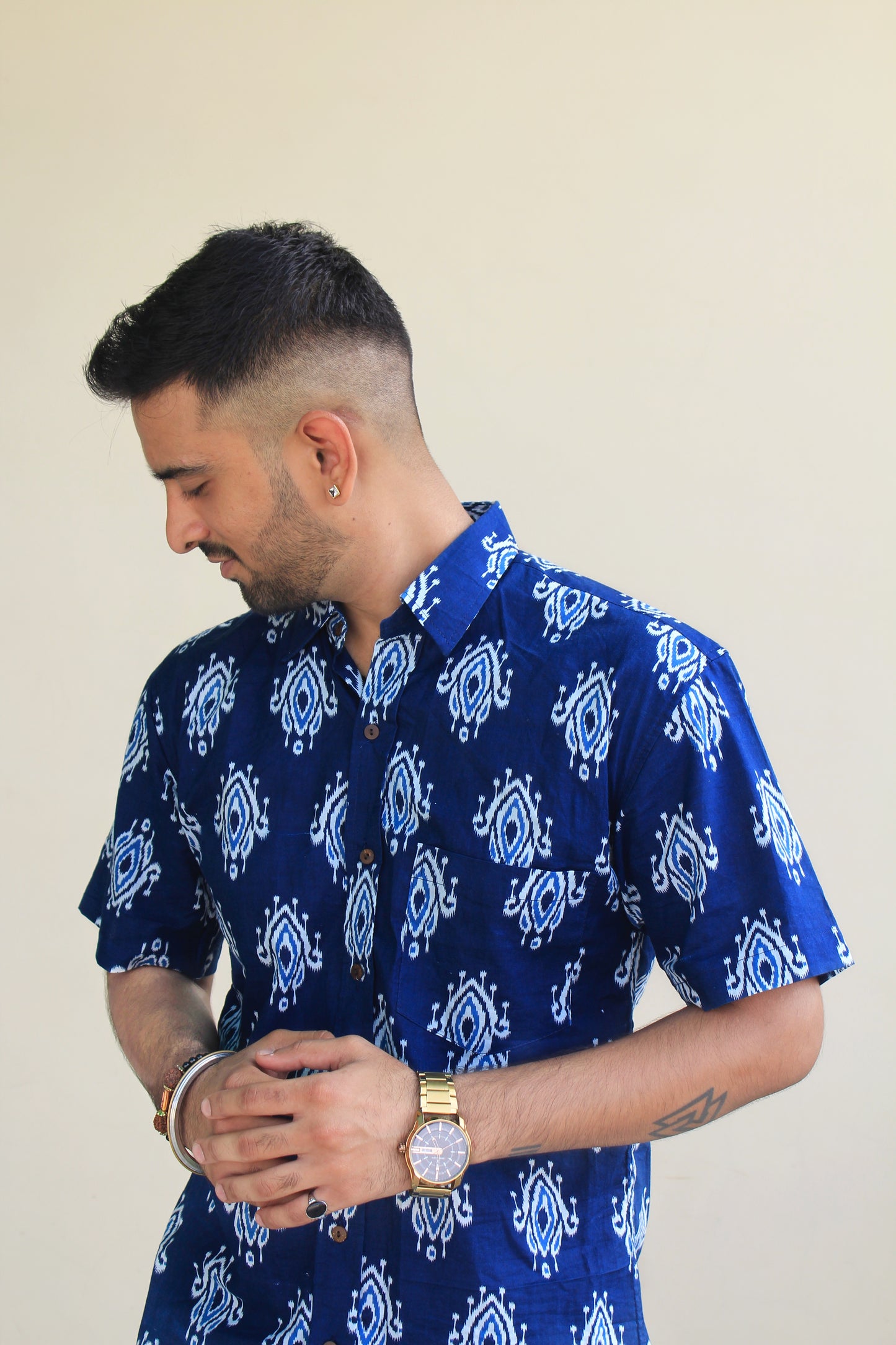 "Mystic Blue" Printed Shirt