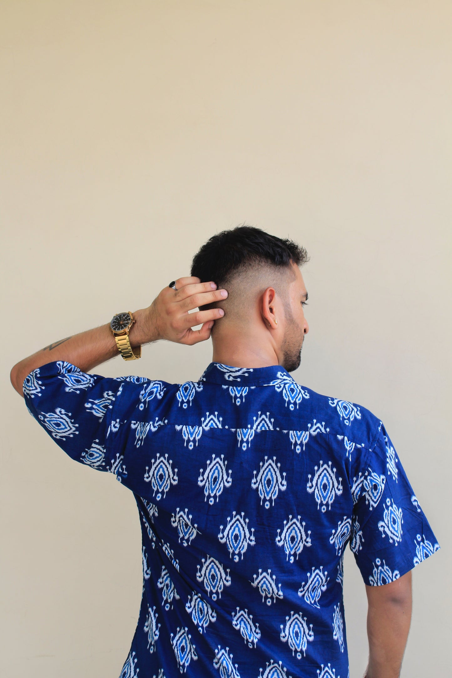 "Mystic Blue" Printed Shirt