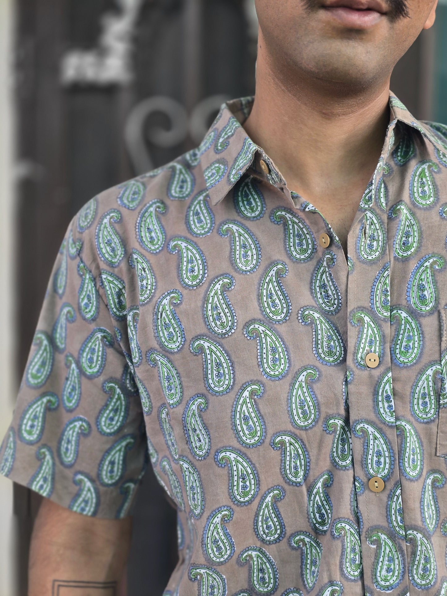 Nomad Brown Motif Print Shirt