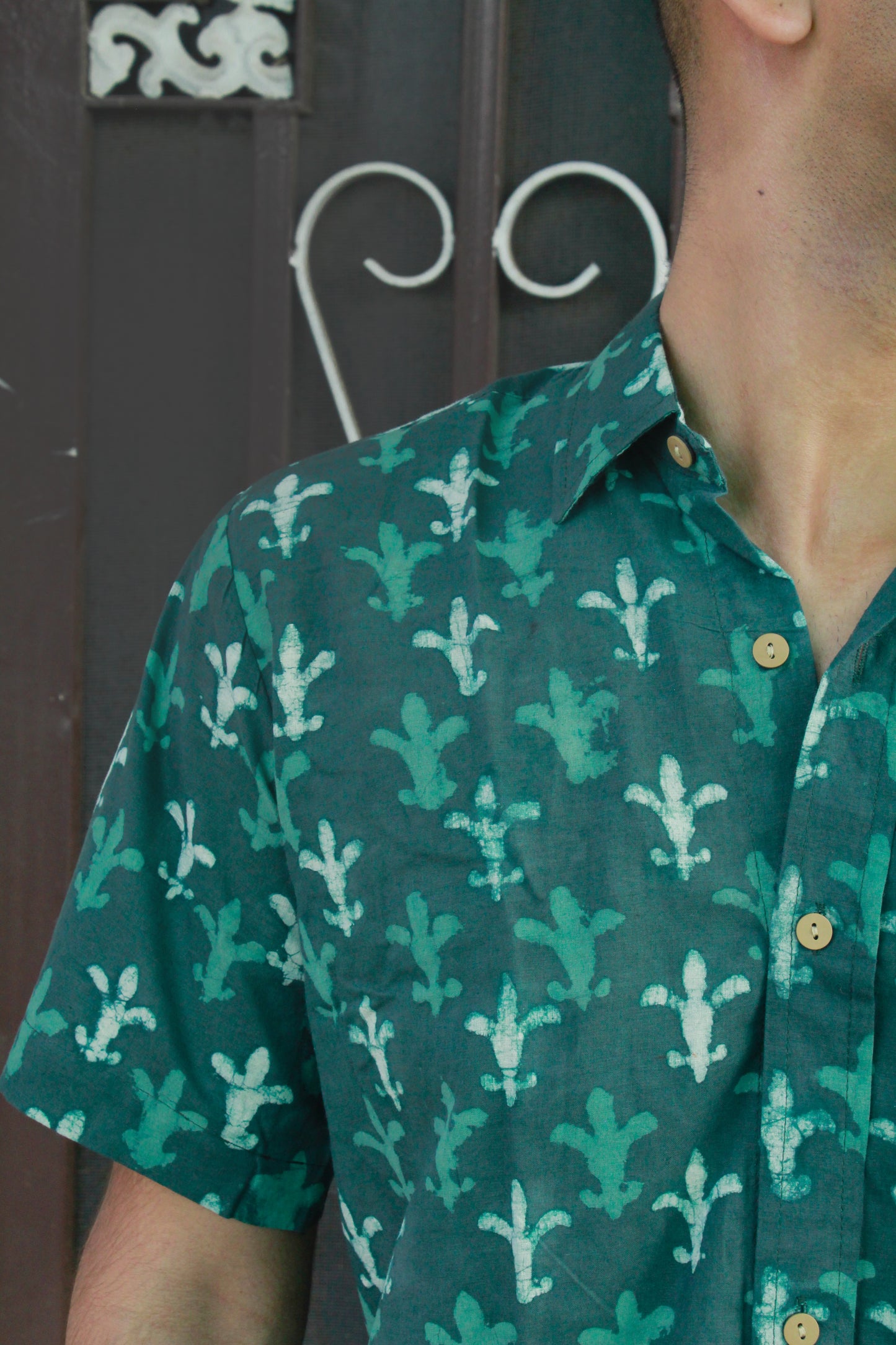 Olive Green Printed Shirt