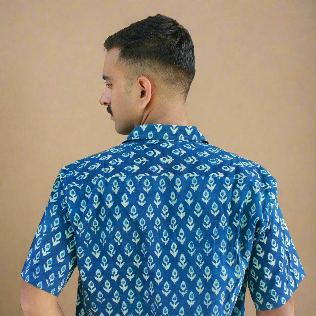 Ocean Indigo Blue Print Shirt