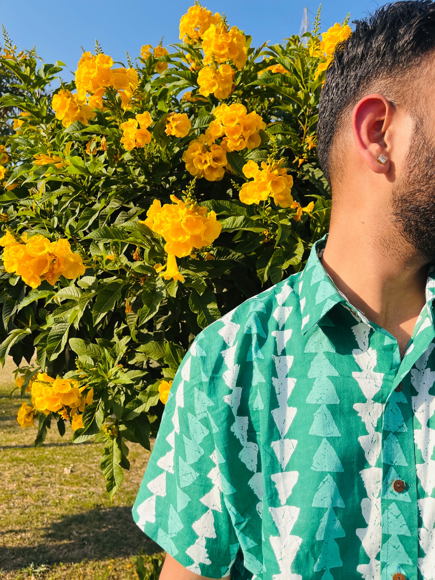 Romeo Green Funky Print Shirt