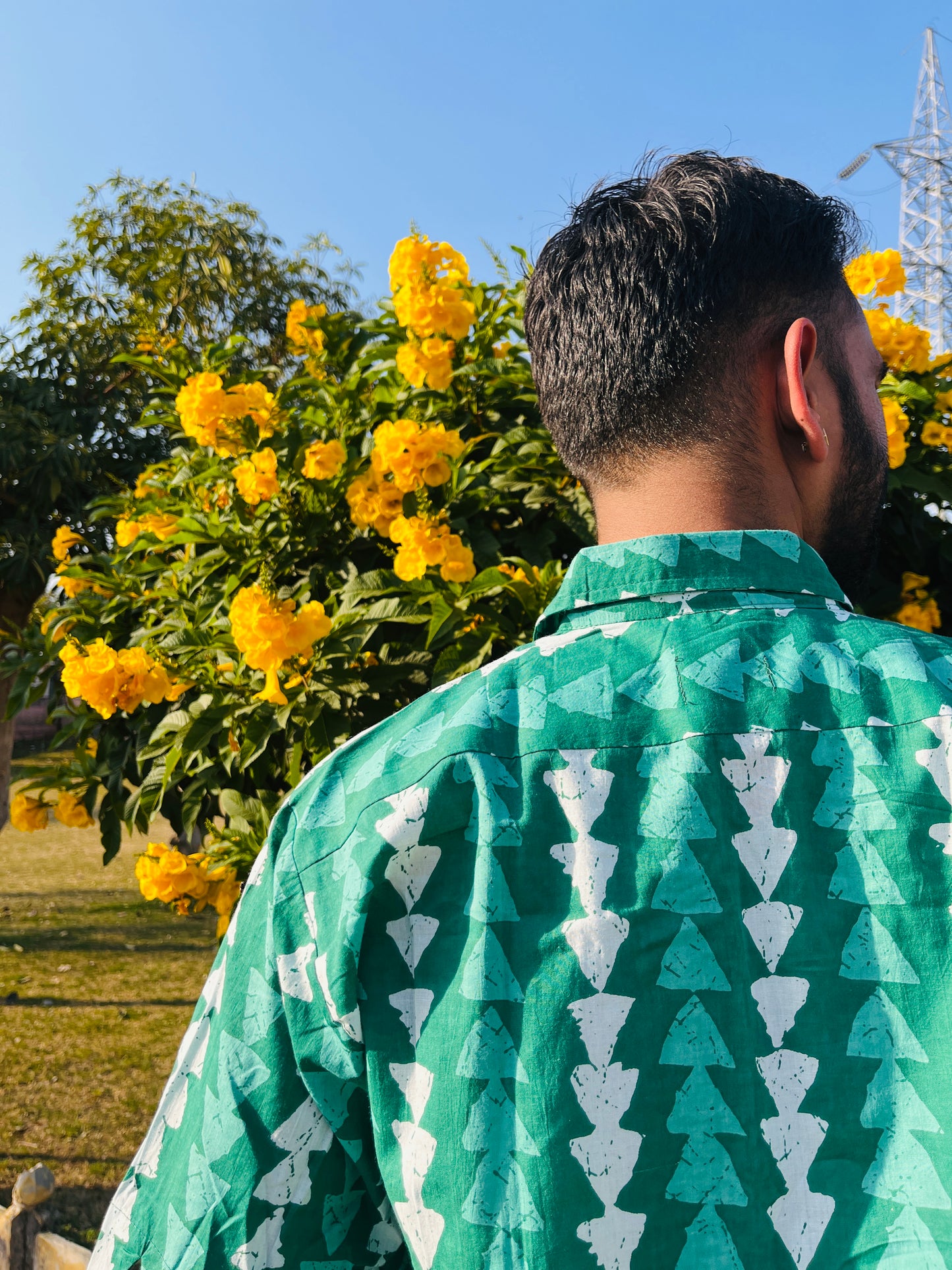 Romeo Green Funky Print Shirt