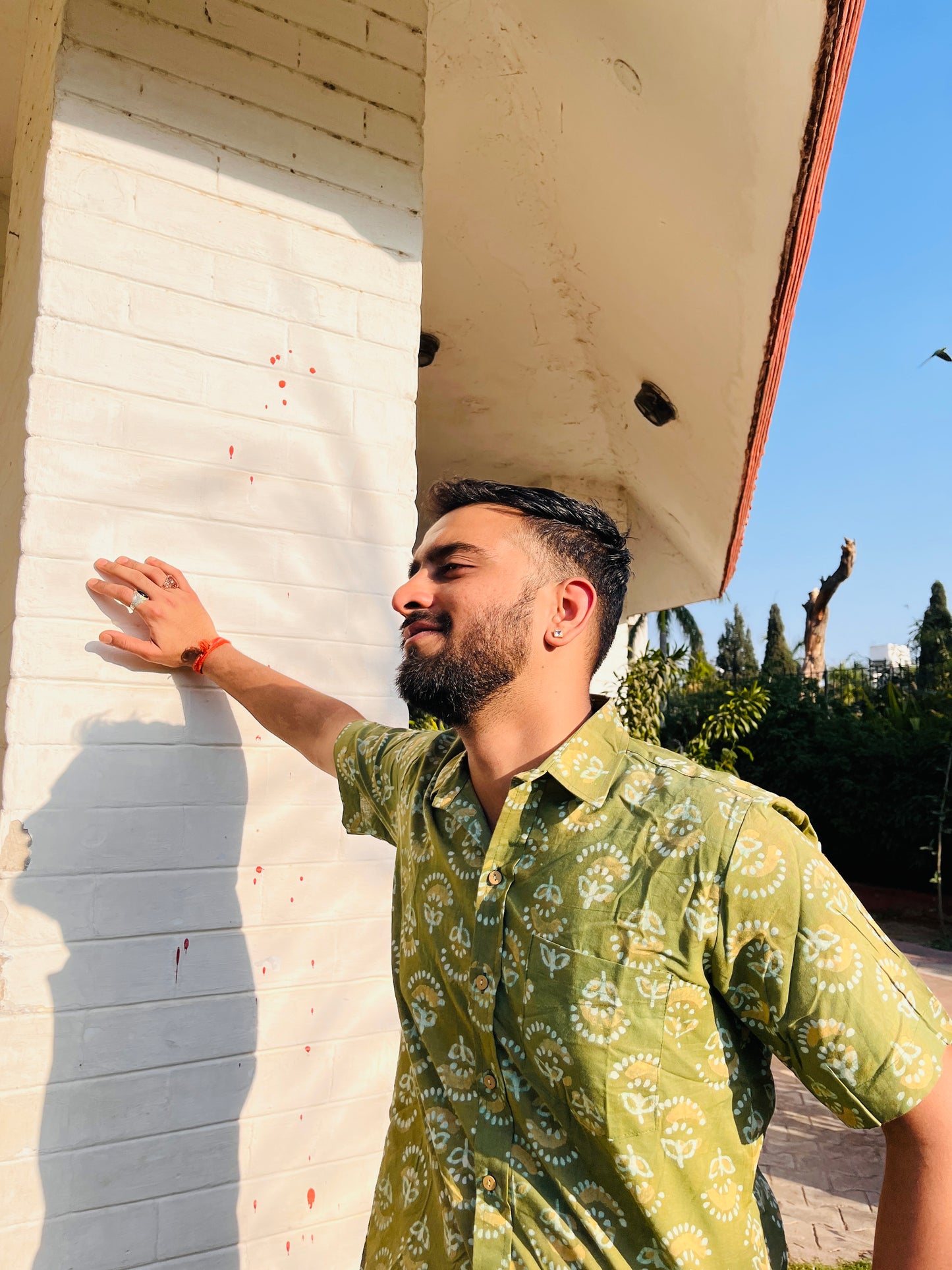 Nirvana Floral Print Green Shirt
