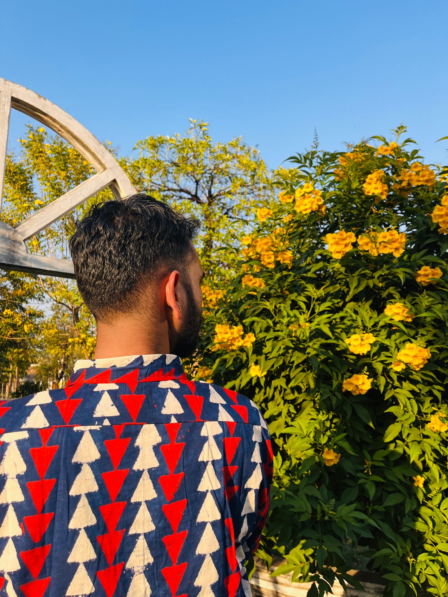Blue Block Printed Funky Shirt