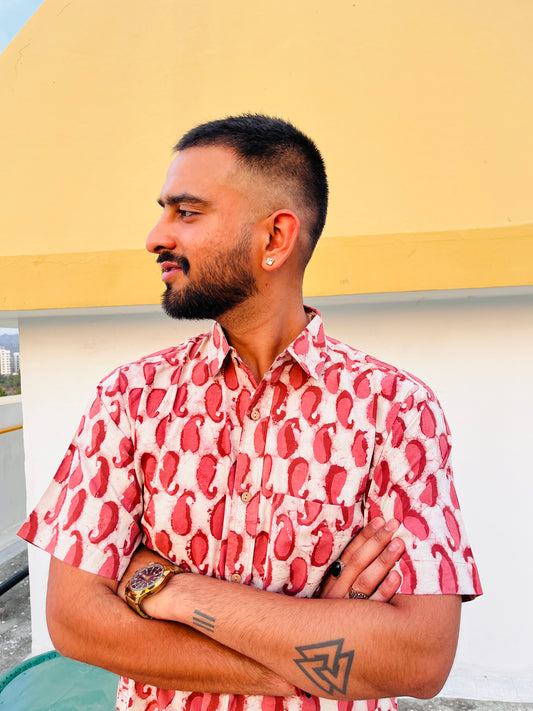 Peachy Paisley Jaipur Print Shirt
