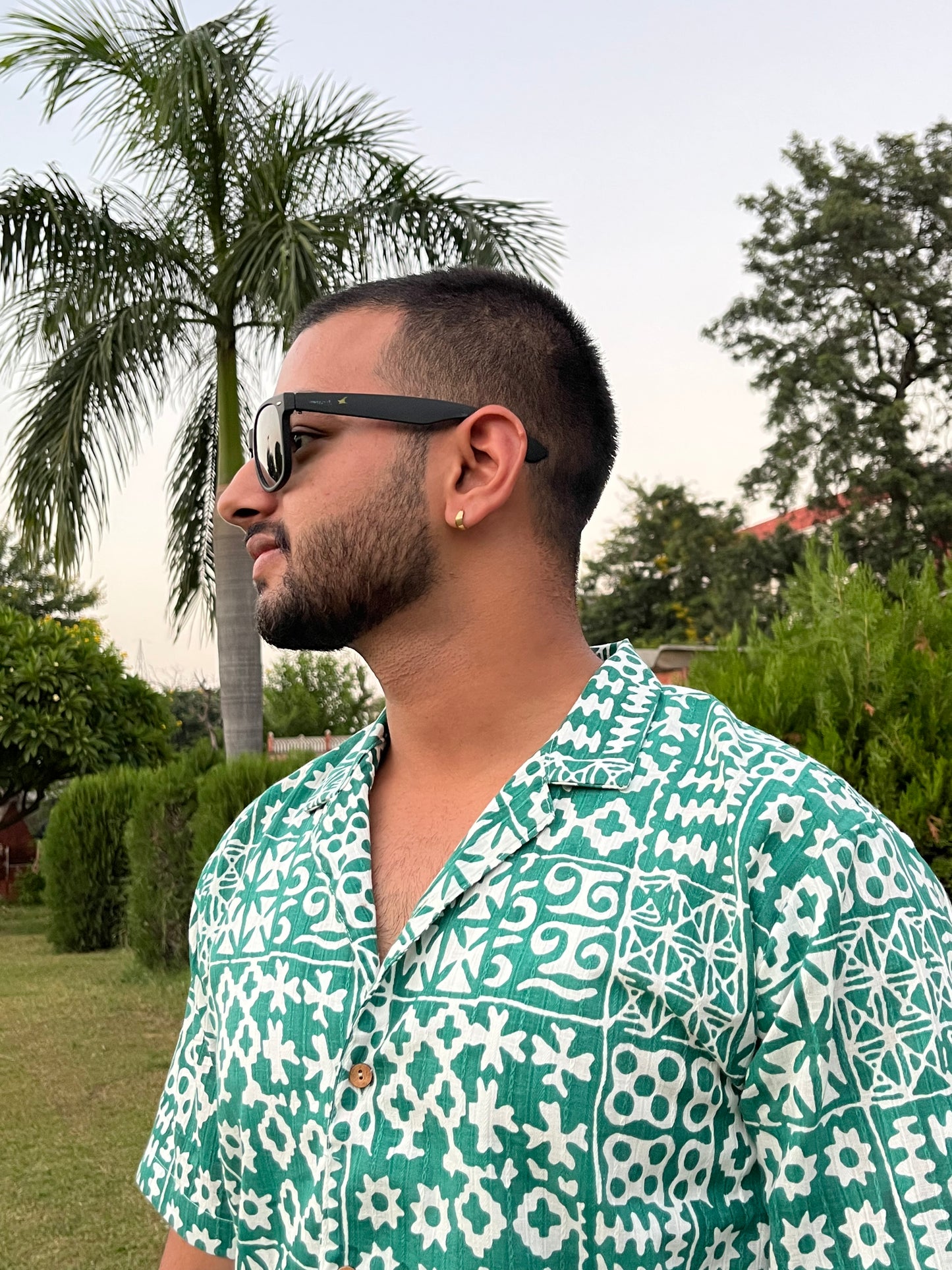 Green Printed Classy Shirt for Men