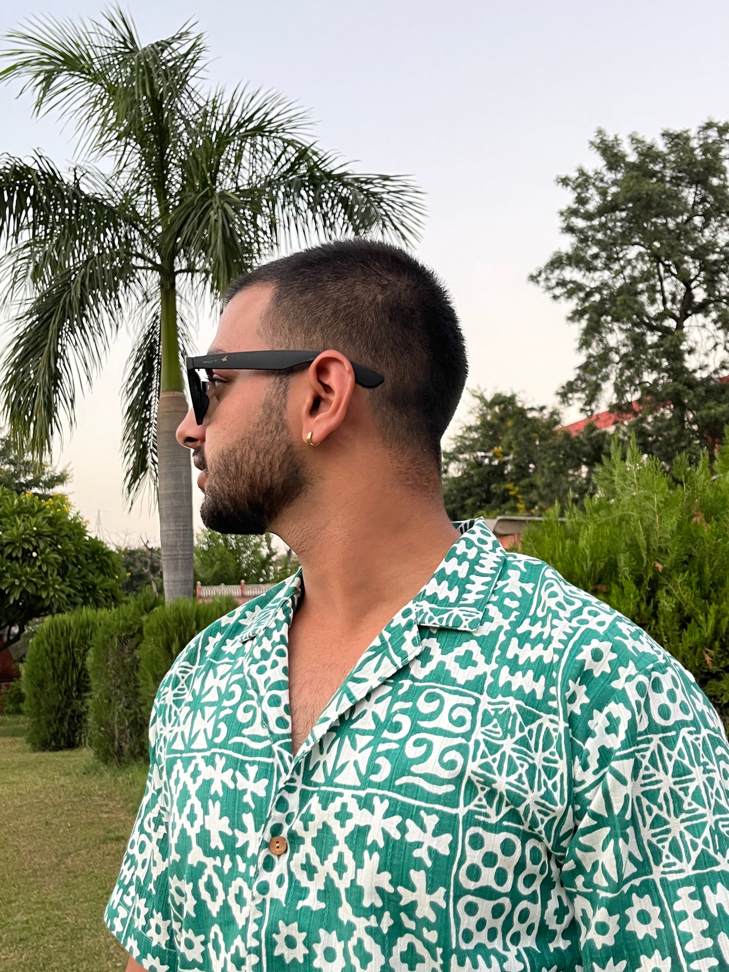 Green Printed Classy Shirt for Men