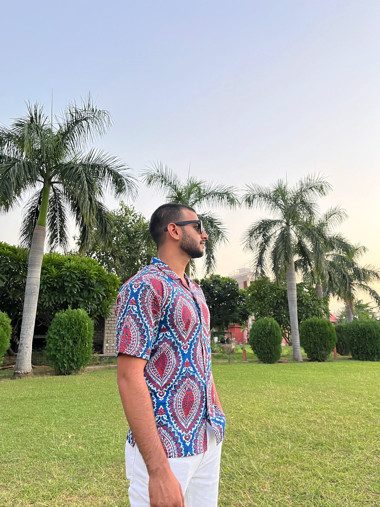 Blue Bold Printed Casual Shirt