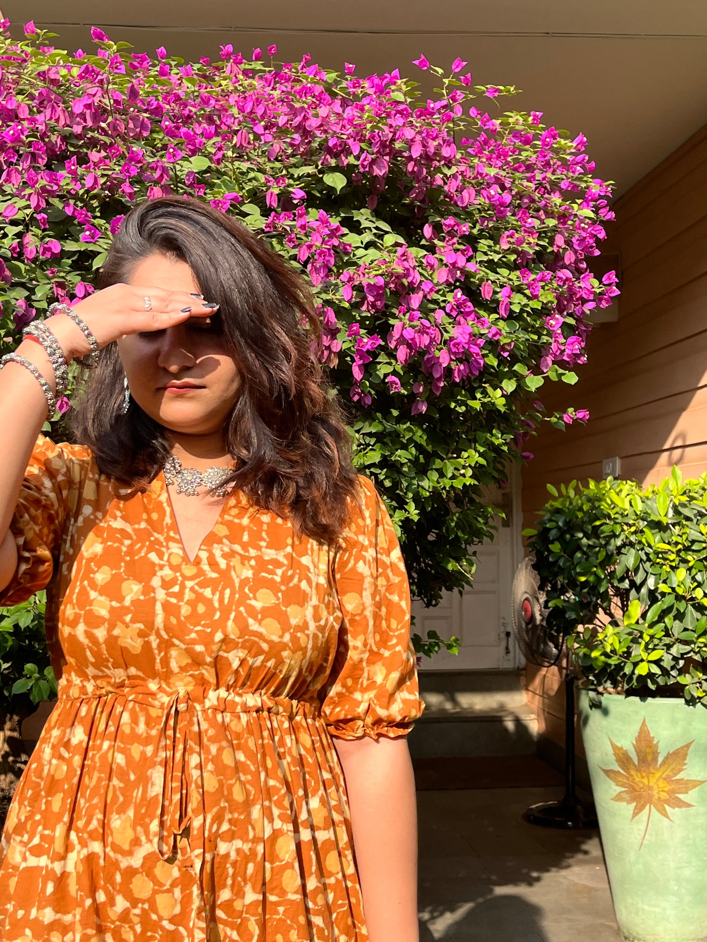 Pondicherry Yellow Maxi Dress with Puff Sleeves