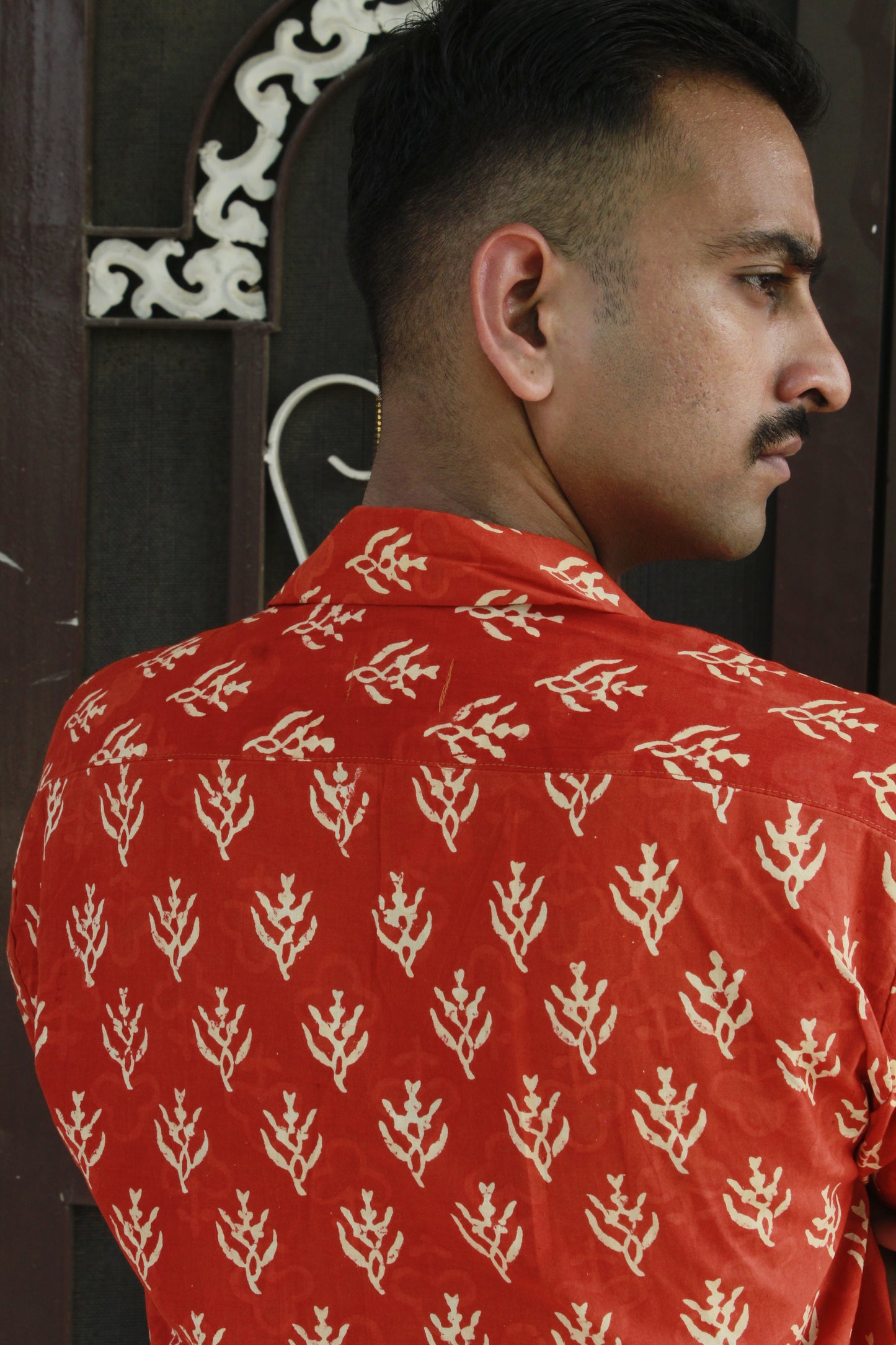 Sunset Red Printed Summer Shirt