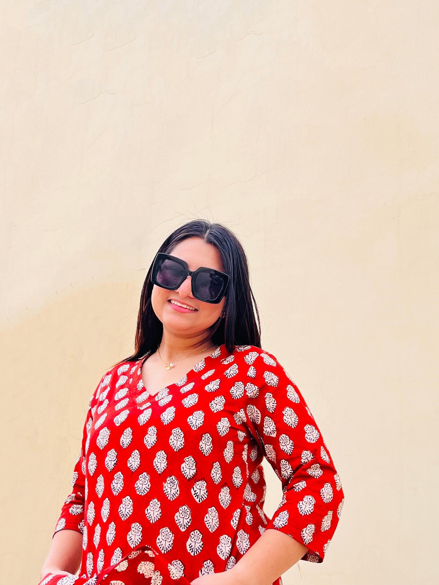 "Rose" Bagru Print Kurta