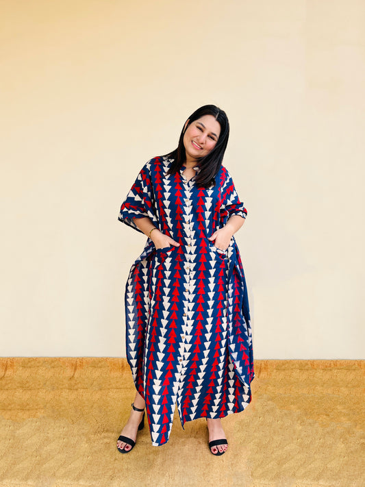 Darling Printed Pocket Kaftan Dress