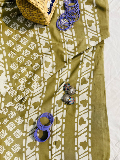 "Muse" Bagru Hand Block Print Saree