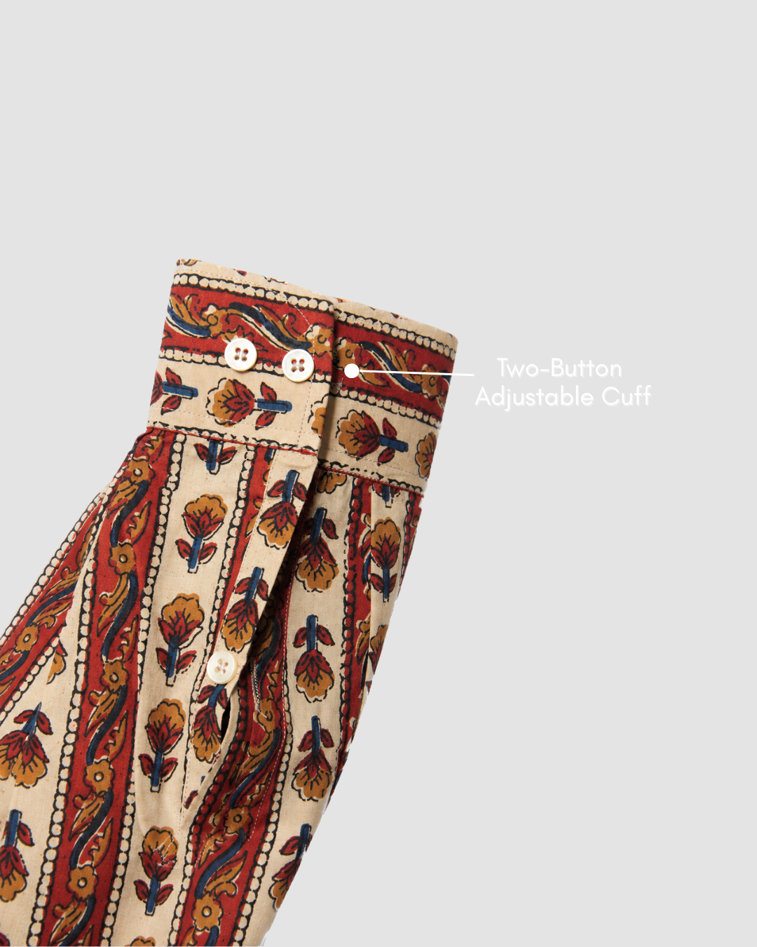 Kutch Beige Hand Block Printed Floral Cotton Shirt