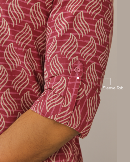 Jaipur Pink Hand Block Printed Cotton Shirt