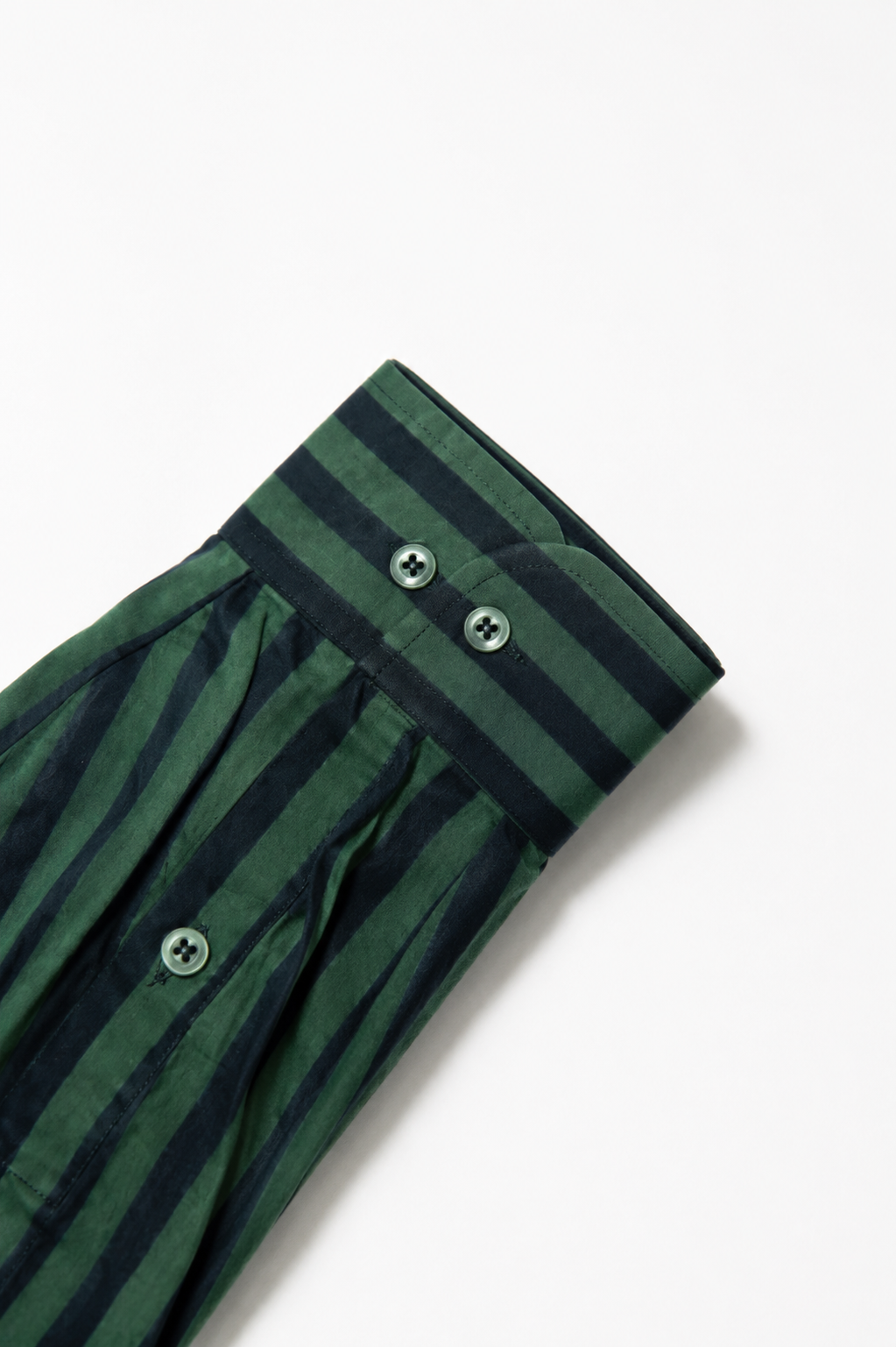 Berlin Green & Black Striped Cotton Shirt