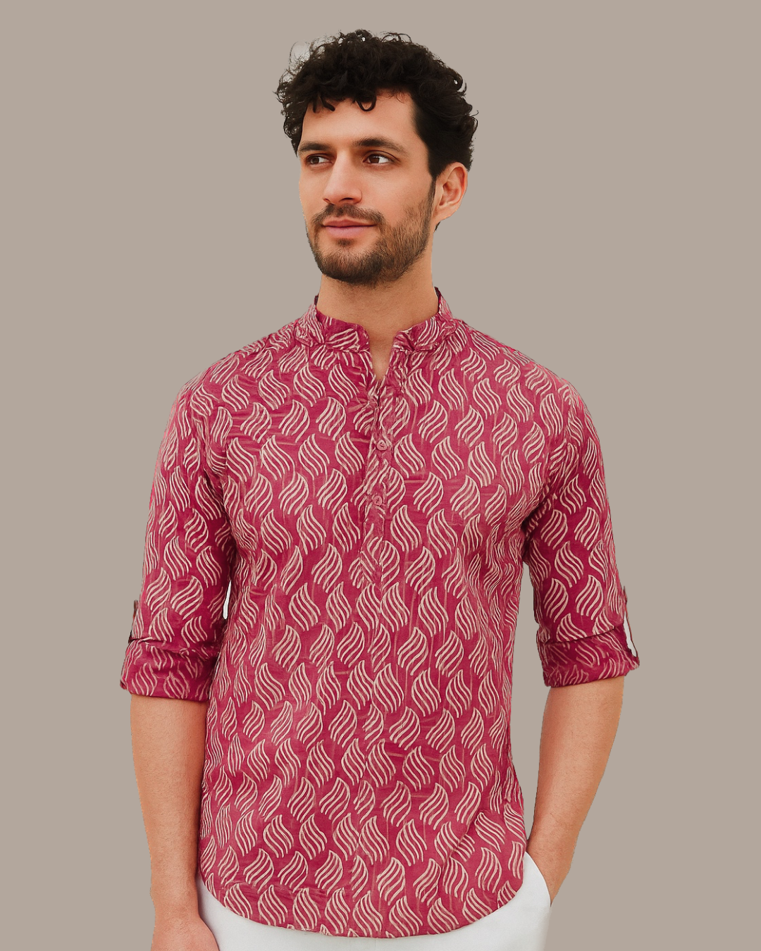 Jaipur Pink Hand Block Printed Cotton Shirt