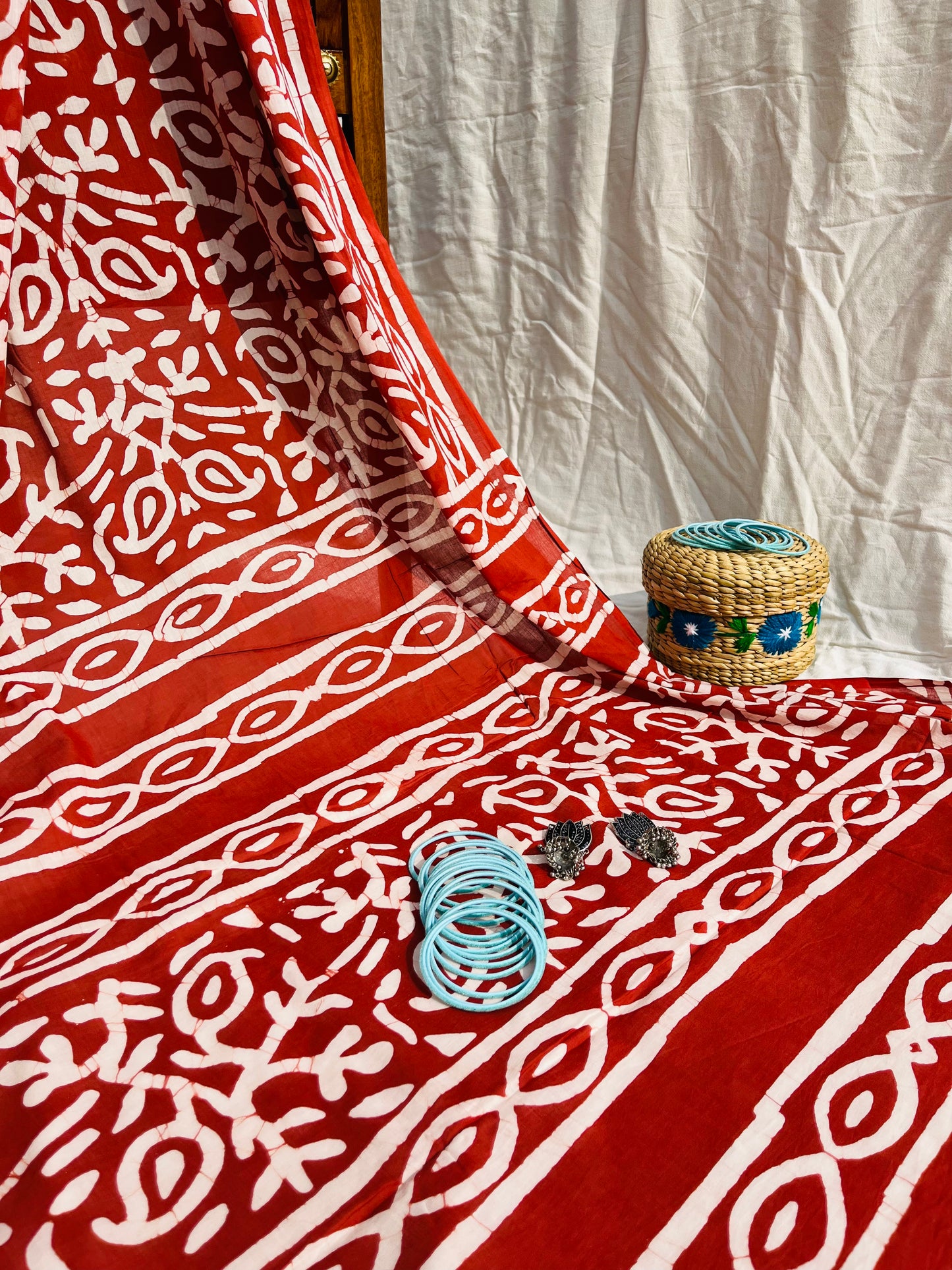 "Amour"  Dabu Hand Block Print Saree