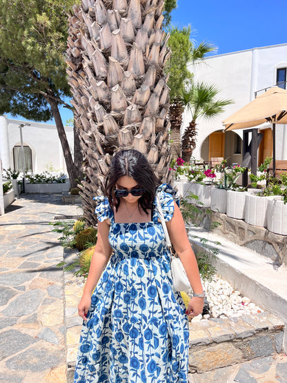 Santorini Indigo Blue Maxi Dress