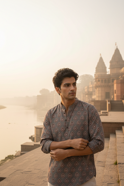 Kashi Soft Grey Cotton Shirt