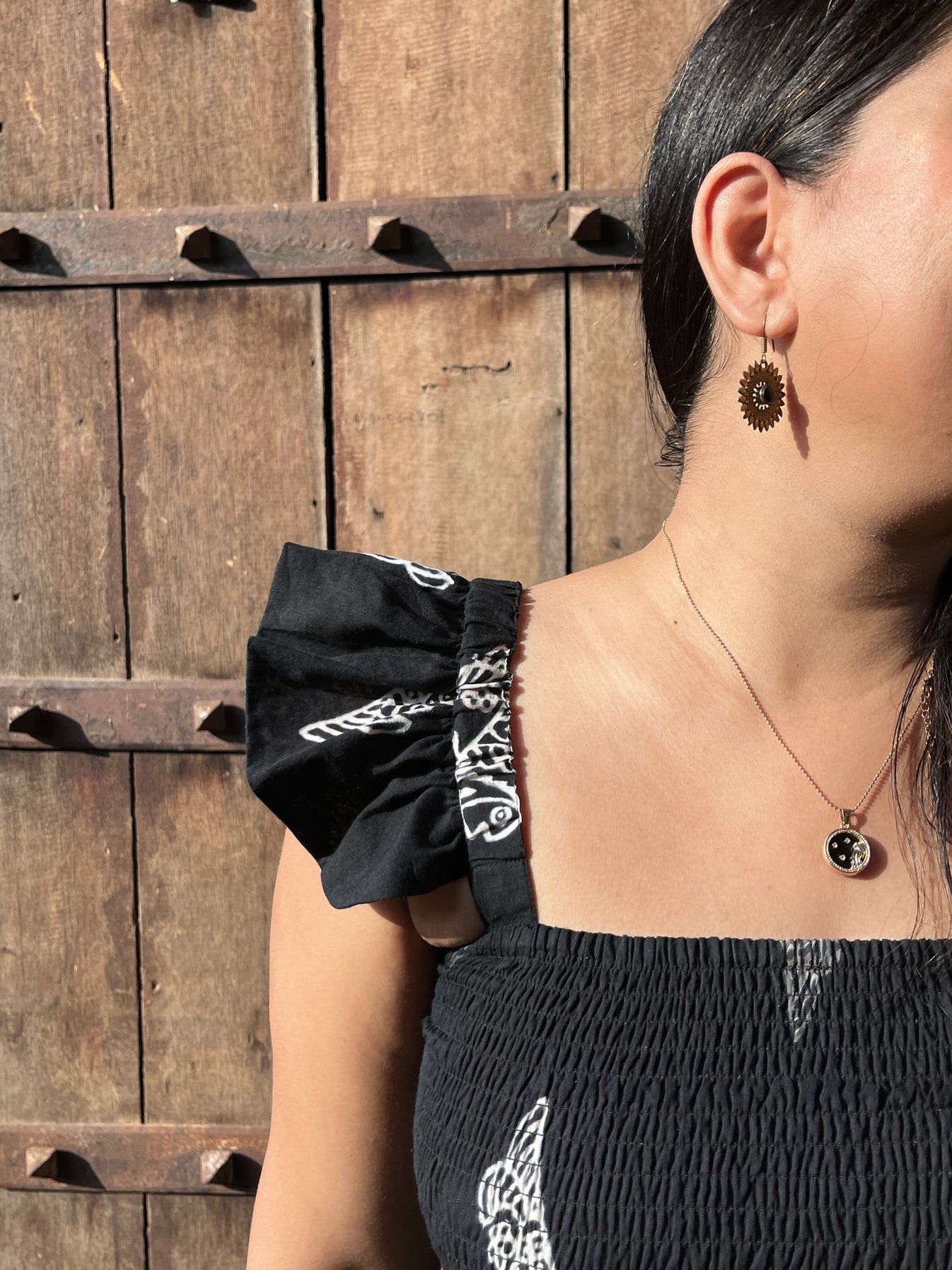 Bagru Midi Black Dress