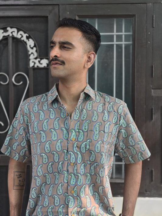 Nomad Brown Motif Print Shirt
