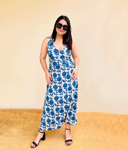 Cupid Blue Halter Travel Dress