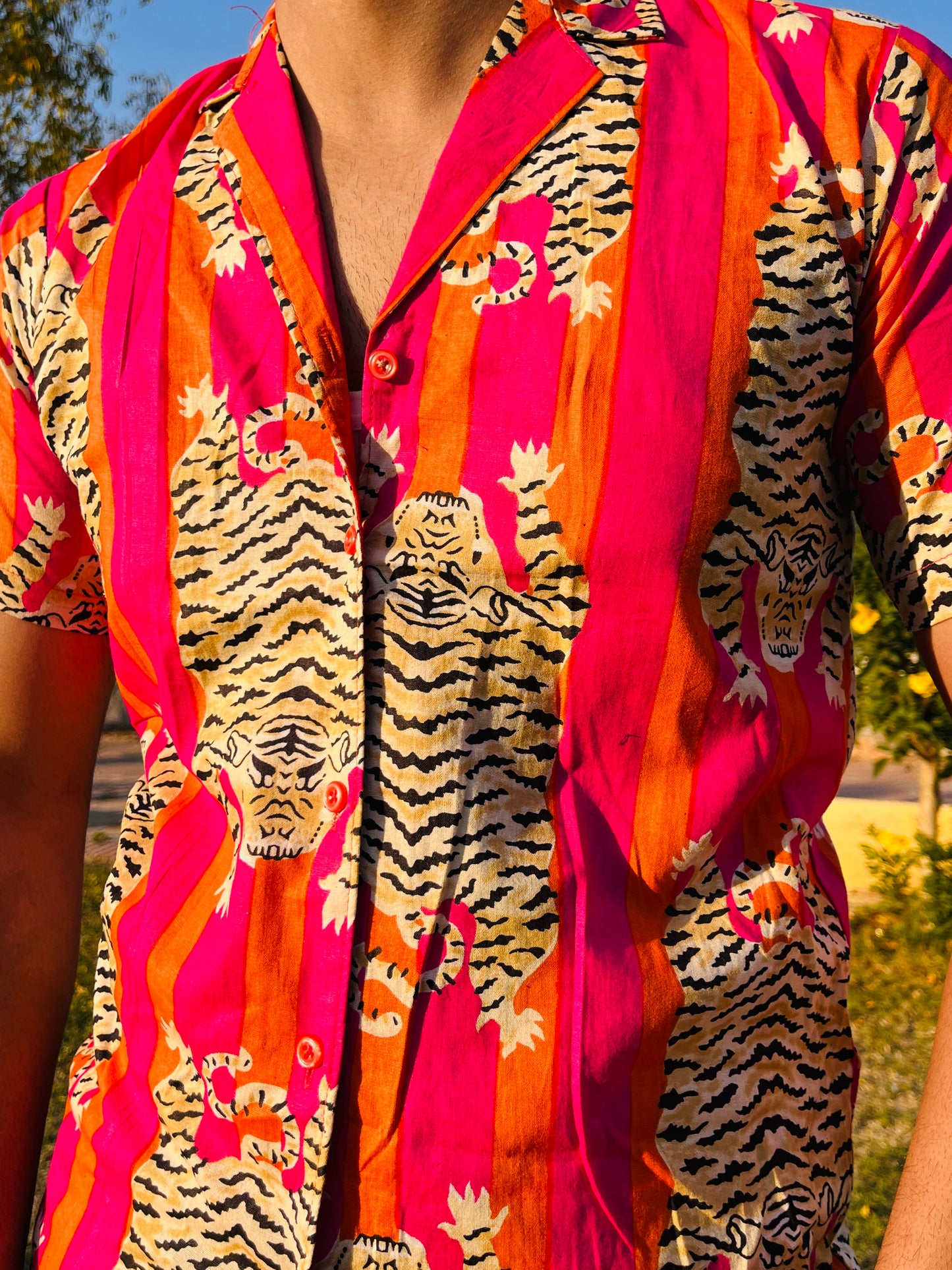 "Roar & Roll" Goa Tropical Print Shirt