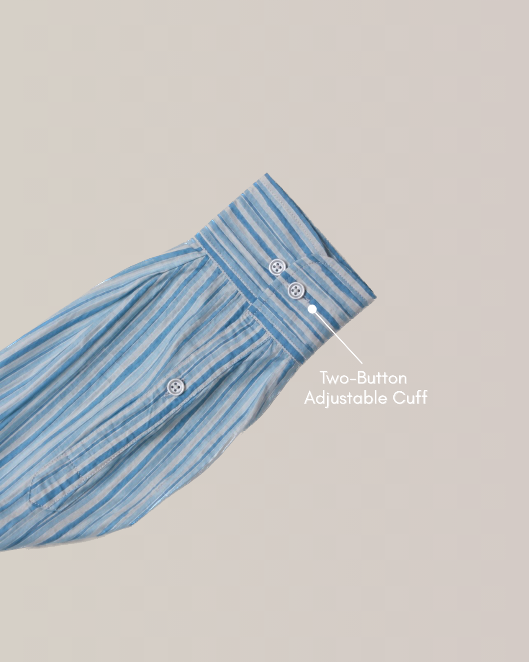 Florence Blue & White Striped Cotton Shirt | Italian Spread Collar